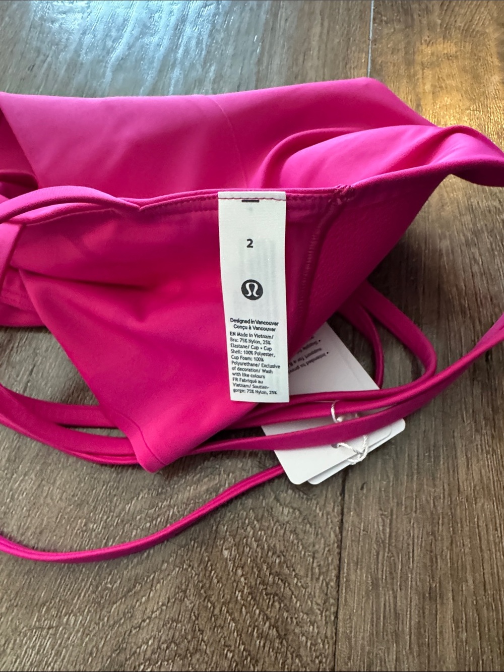 Lululemon Pink Flare Matching Set Like a Cloud Bra + Hotty Hot Shorts Size 2 NWT - Picture 10 of 10